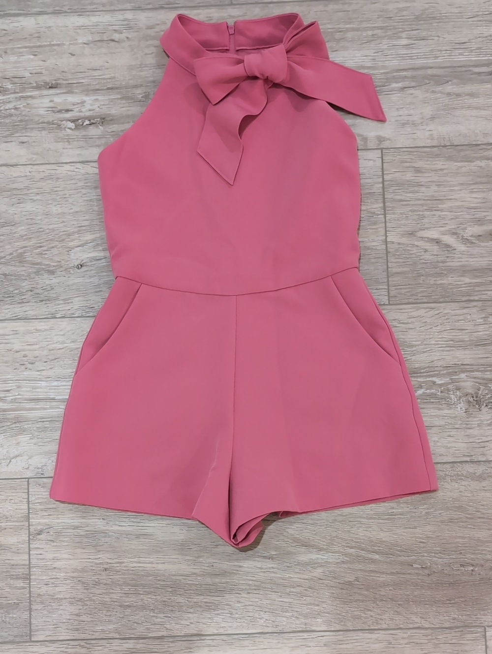 GB girls Pink Bow Neck Halter Romper
